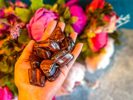 Large Red Tigers Eye TUMBLED Stone, 1 Lb Bulk Bag, Wholesale Crystals