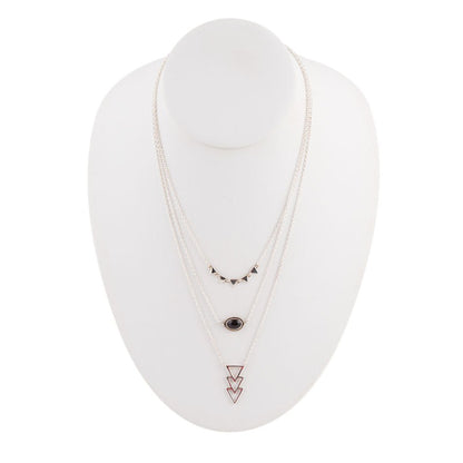 Marcasite and Onyx Sterling Silver Layered Necklace