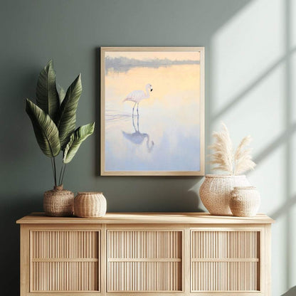 Flamingo at Dawn II – Original Oil Painting
