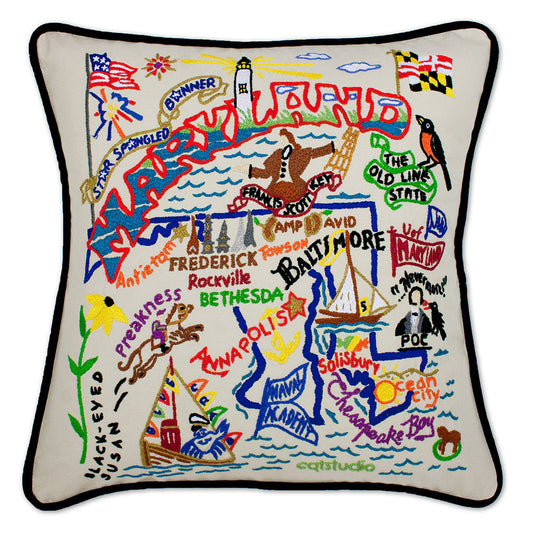 Maryland Hand-Embroidered Pillow Quirks!