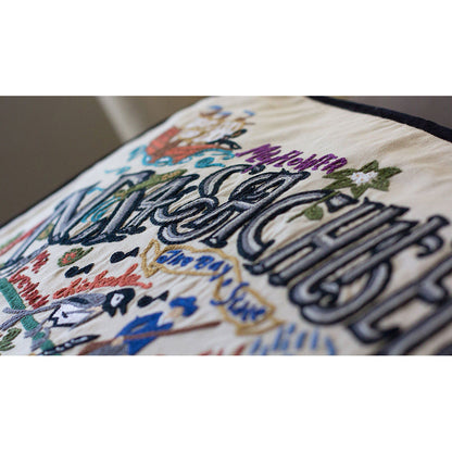 Massachusetts Hand-Embroidered Pillow Quirks!