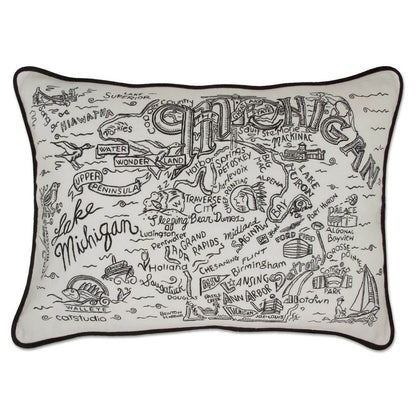 Michigan Hand-Guided Machine Pillow by CatStudio Quirks!