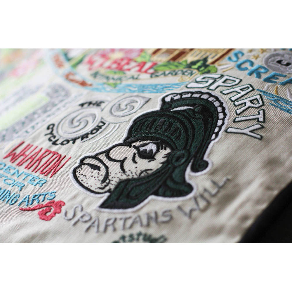 Michigan State University Collegiate Embroidered Pillow by CatStudio Quirks!