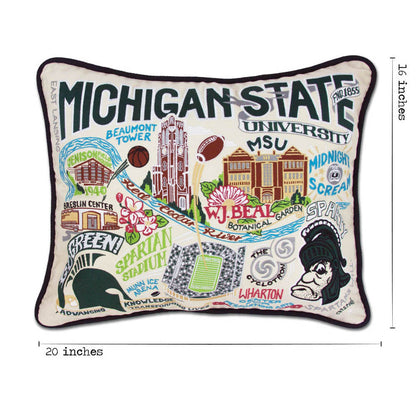 Michigan State University Collegiate Embroidered Pillow by CatStudio Quirks!