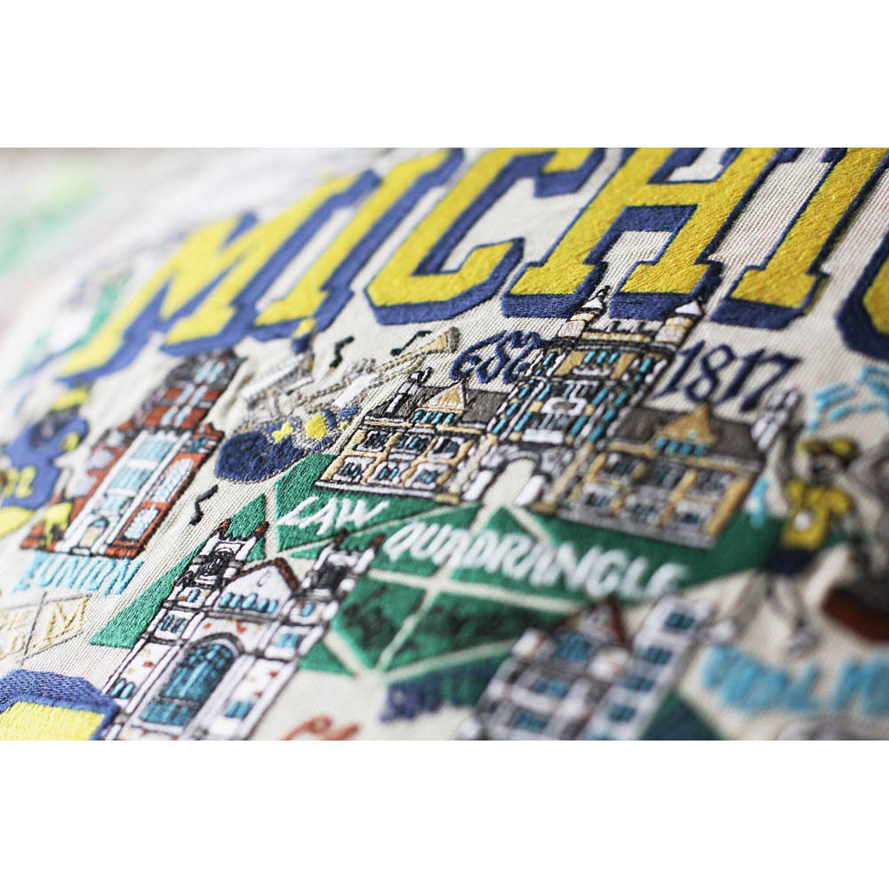 Michigan, University of Collegiate Embroidered Pillow by CatStudio Quirks!
