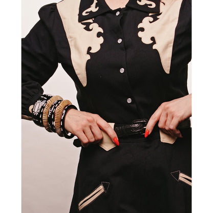 Midi Rebel Black Bangle by Splendette - MEDIUM