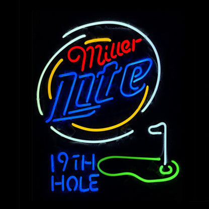 Miller Lite 19th Hole Golf Neon Signs Light Neon Signs Land