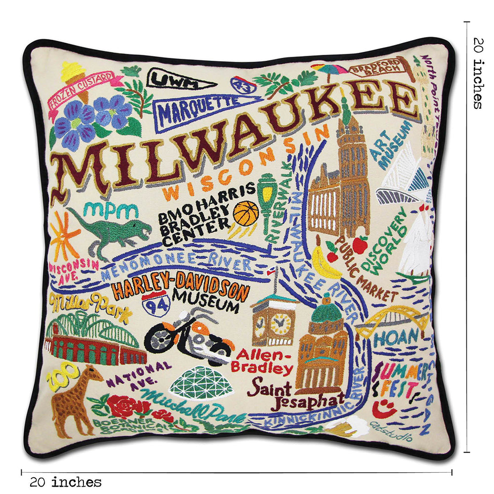 Milwaukee Hand-Embroidered Pillow Quirks!