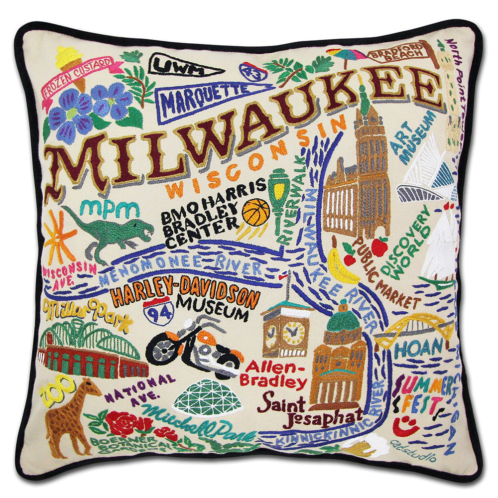 Milwaukee Hand-Embroidered Pillow Quirks!
