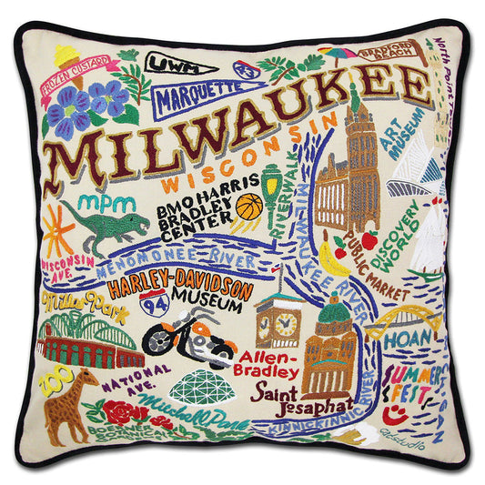 Milwaukee Hand-Embroidered Pillow Quirks!