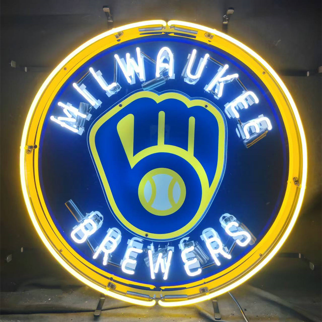 Milwaukee Brewers Logo Neon Signs Light Neon Signs Land