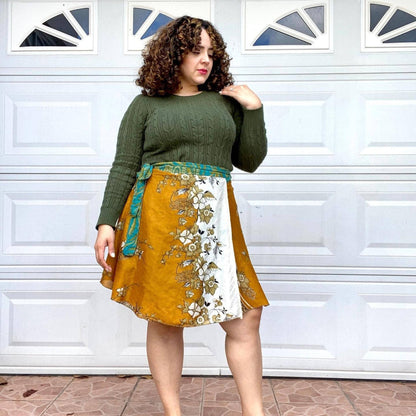 Knee-Length: "Mini" Sari Wrap Skirts