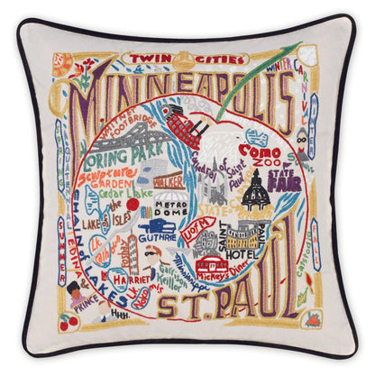 Minneapolis-St. Paul Hand-Embroidered Pillow Quirks!