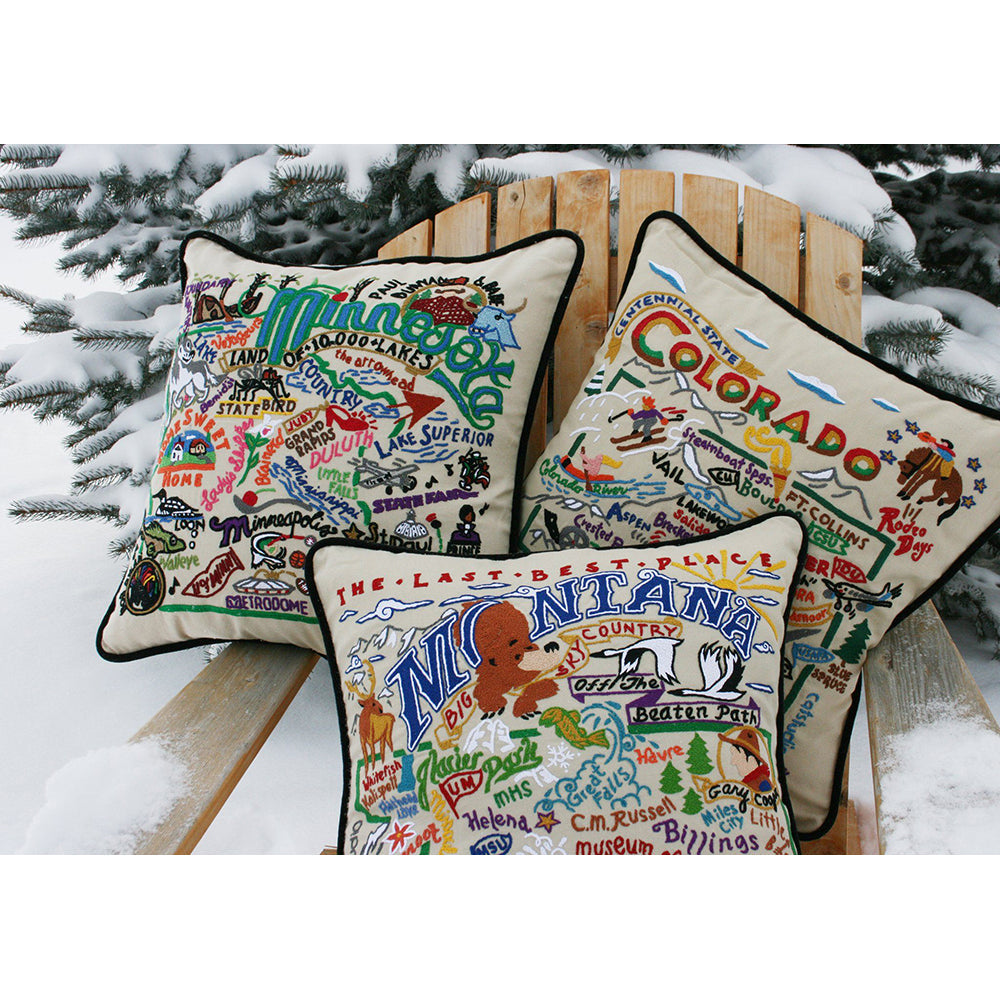 Minnesota Hand-Embroidered Pillow Quirks!