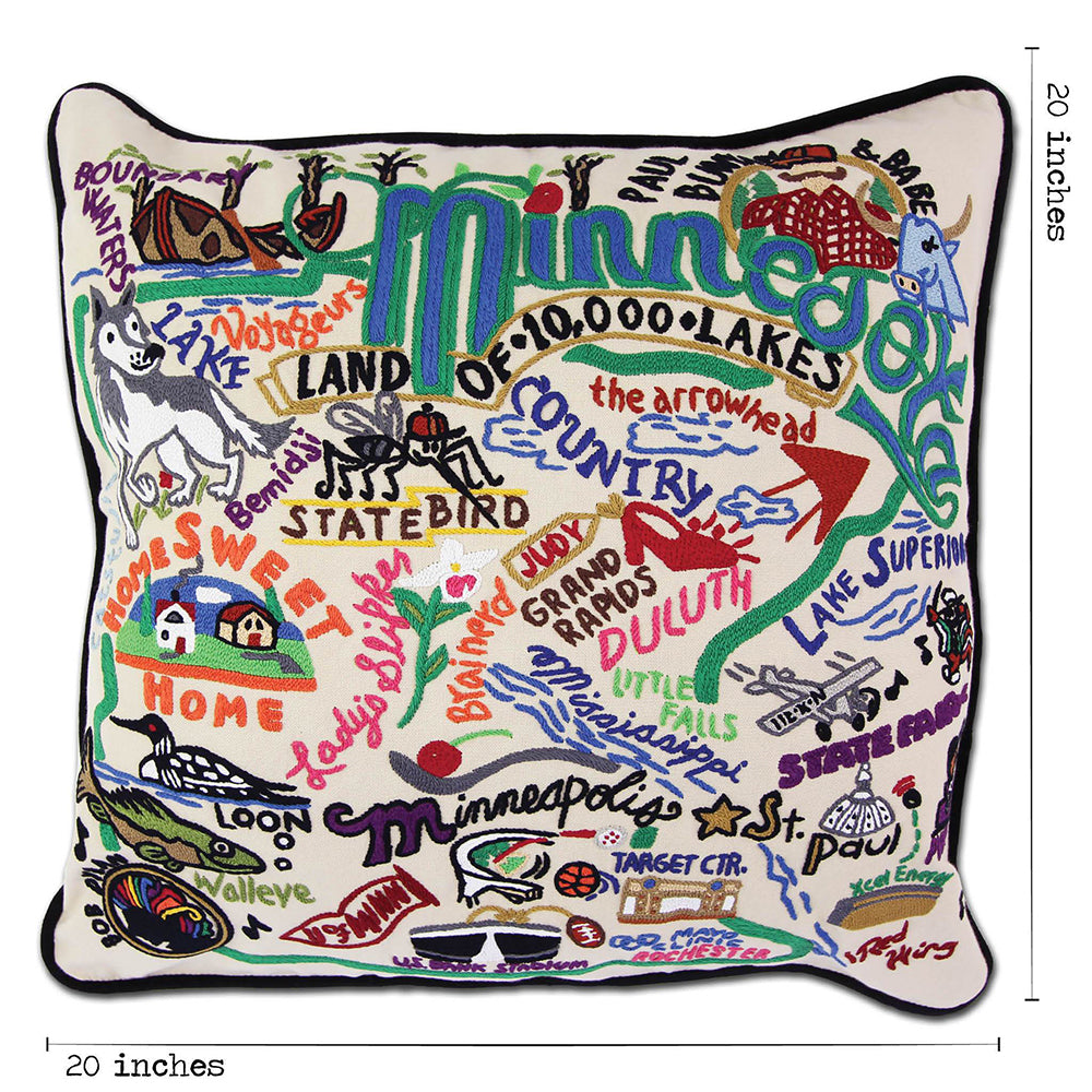 Minnesota Hand-Embroidered Pillow Quirks!