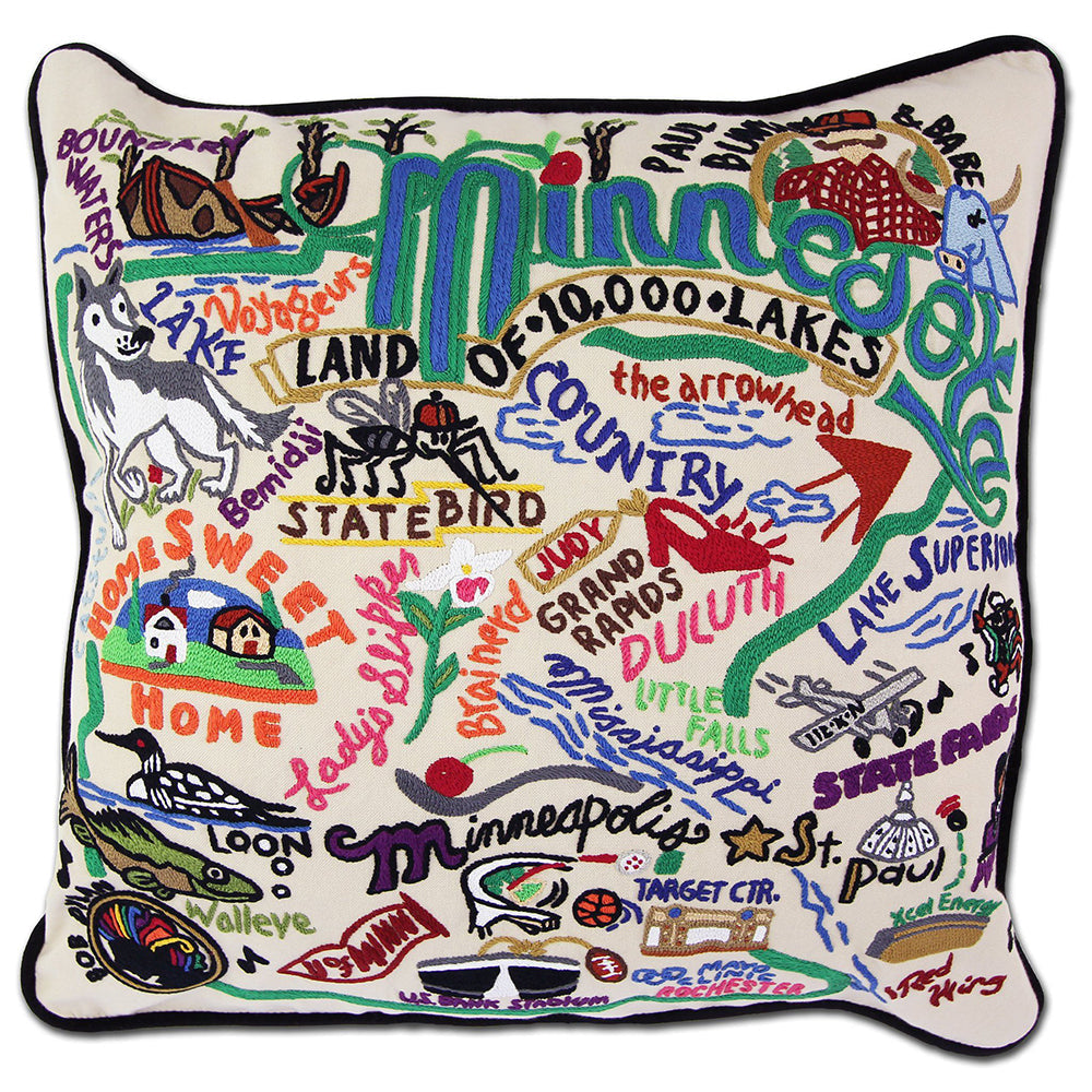 Minnesota Hand-Embroidered Pillow Quirks!