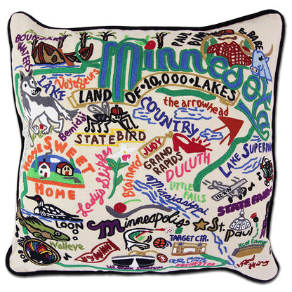 Minnesota Hand-Embroidered Pillow Quirks!