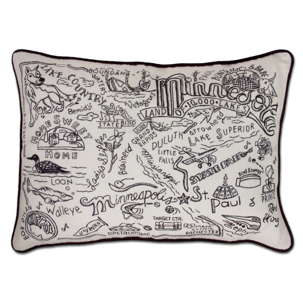 Minnesota Hand-Guided Machine Pillow by CatStudio Quirks!