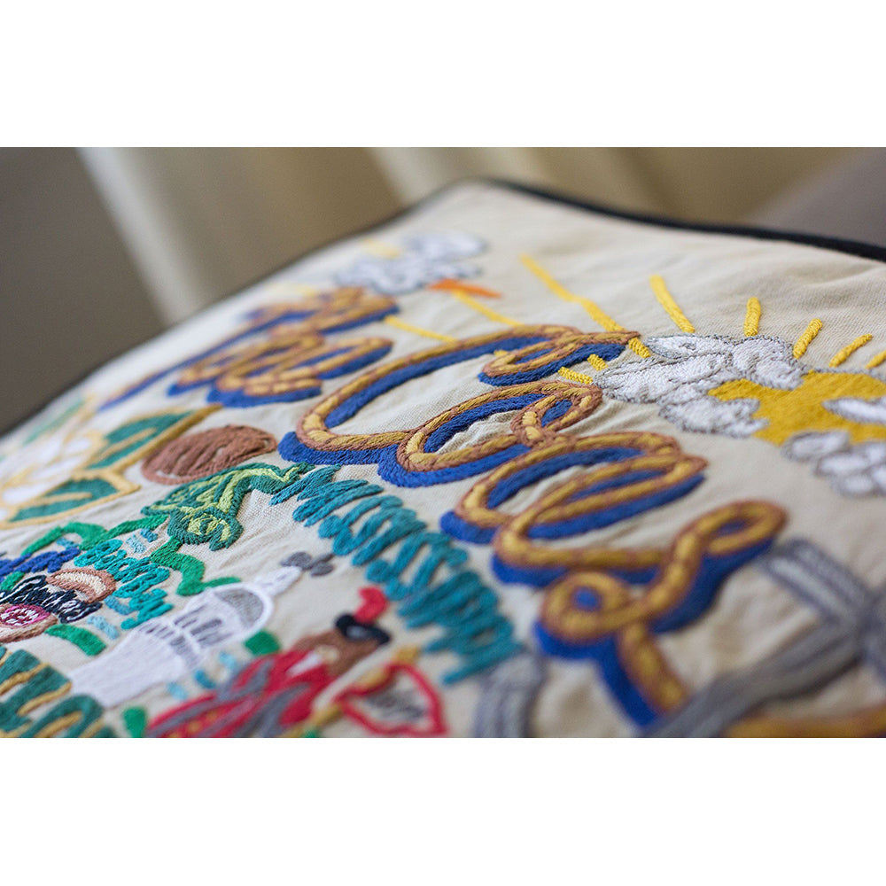 Mississippi Coast Hand-Embroidered Pillow Quirks!