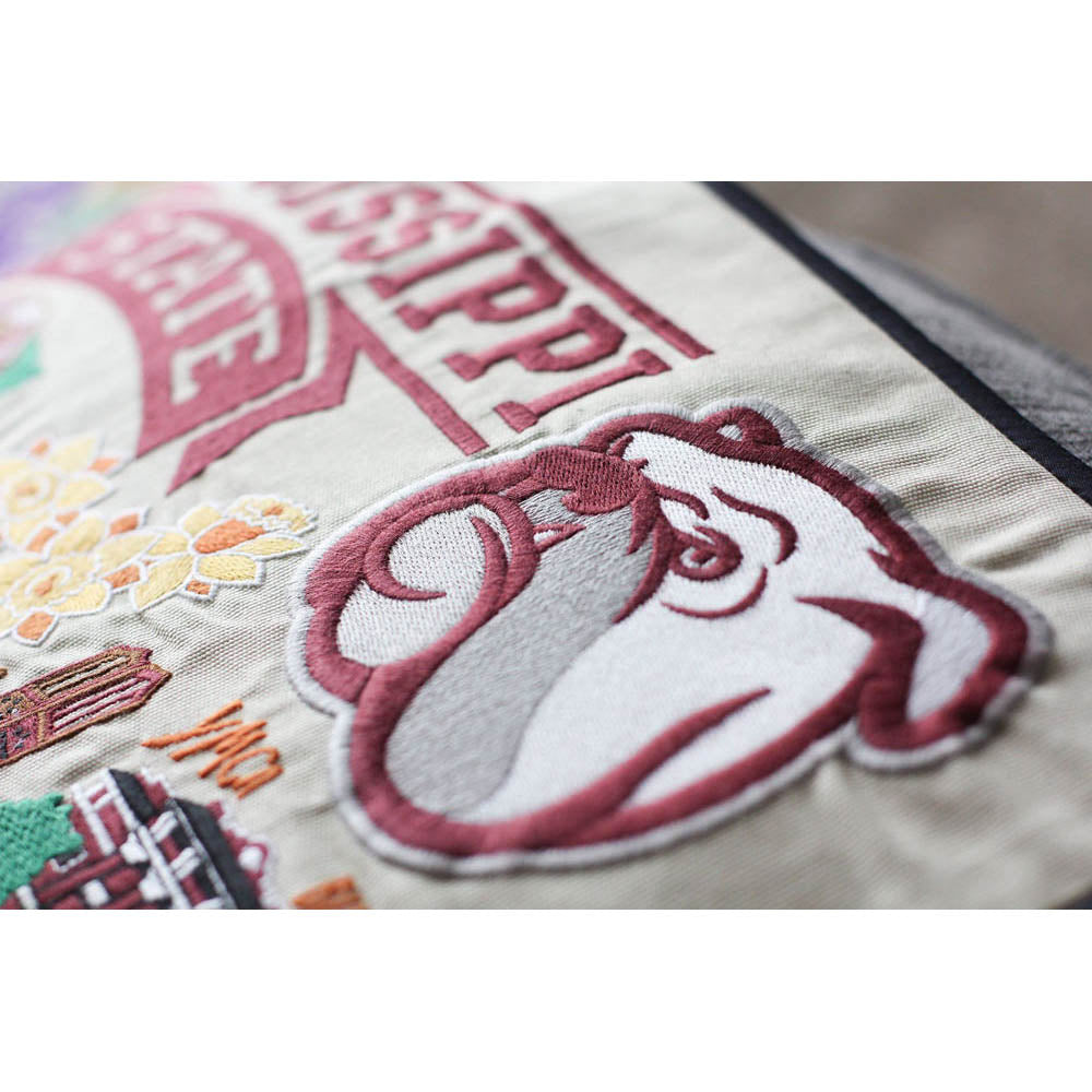 Mississippi State University Collegiate Embroidered Pillow by CatStudio Quirks!