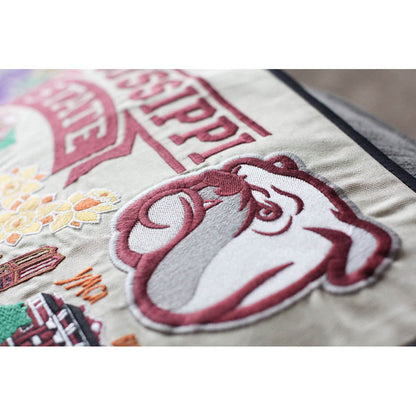 Mississippi State University Collegiate Embroidered Pillow by CatStudio Quirks!