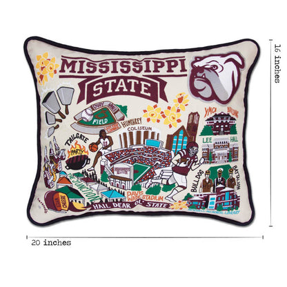 Mississippi State University Collegiate Embroidered Pillow by CatStudio Quirks!