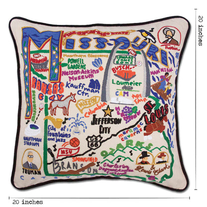 Missouri Hand-Embroidered Pillow Quirks!