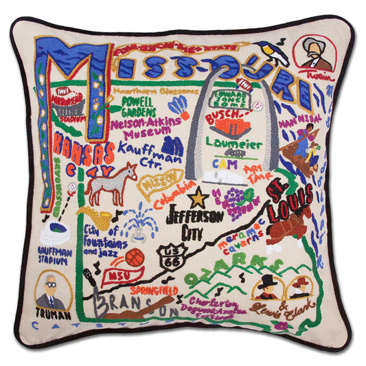 Missouri Hand-Embroidered Pillow Quirks!