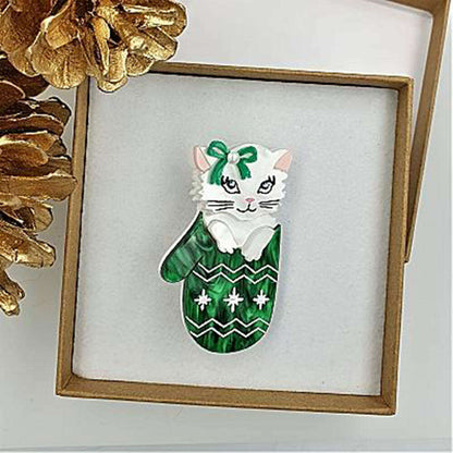 Mitten Kitten Brooch by Cherryloco