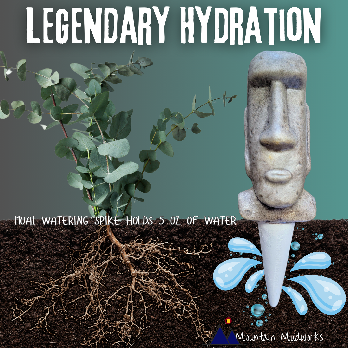 Moai Watering Spike Mountain Mudworks