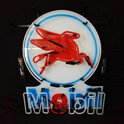 Mobil Gas Oil Flying Horse Neon Signs Light Neon Signs Land