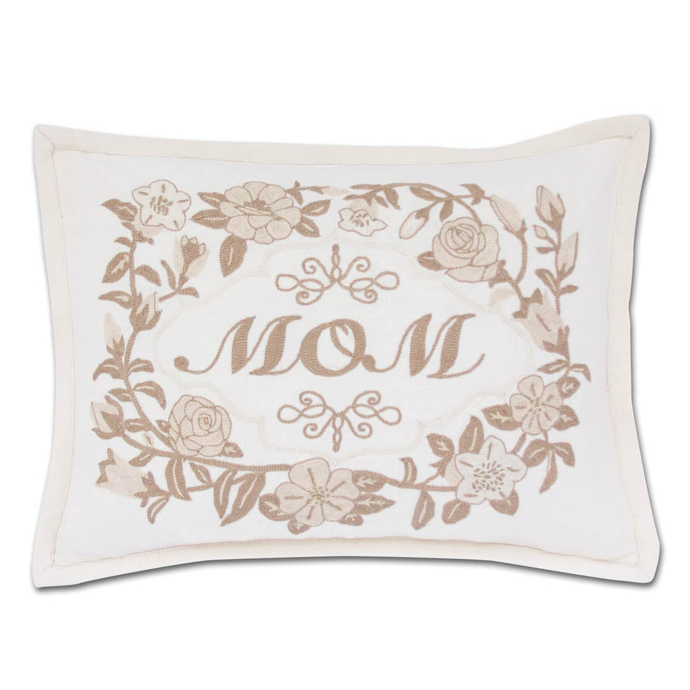 Mom Love Letters Hand-Embroidered Pillow - Available in Rose and Natural by CatStudio Quirks!