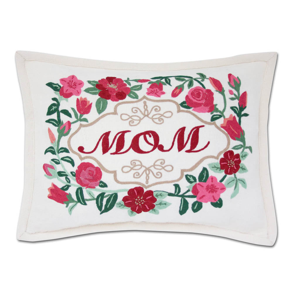 Mom Love Letters Hand-Embroidered Pillow - Available in Rose and Natural by CatStudio Quirks!
