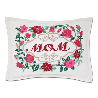 Mom Love Letters Hand-Embroidered Pillow - Available in Rose and Natural by CatStudio Quirks!