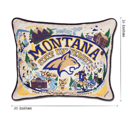 Montana State University Collegiate Embroidered Pillow by CatStudio Quirks!