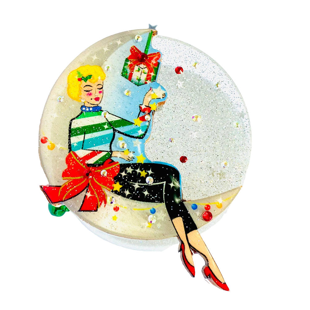 Moon Girl Christmas Brooch by Rosie Rose Parker Quirks!