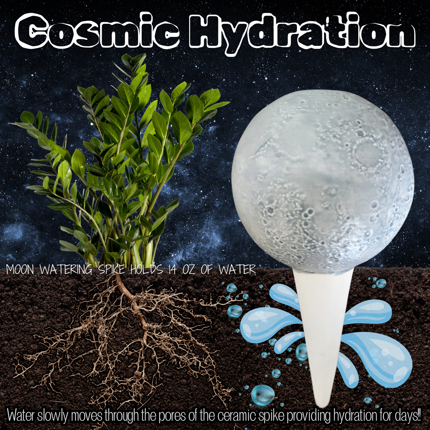 Moon Plant Watering Spike Mountain Mudworks