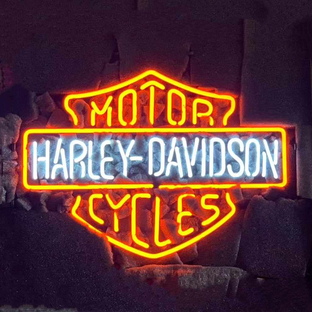 Orange Motorcycle Harley Davidson Neon Signs Light Neon Signs Land