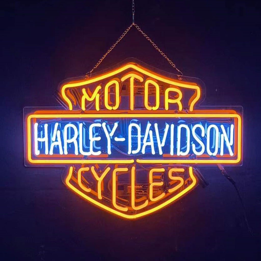 Orange Motorcycle Harley Davidson Neon Signs Light Neon Signs Land