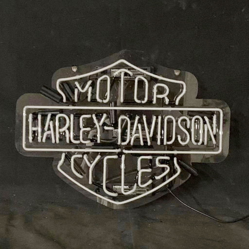 White Harley Davidson Motorcycle Neon Signs Light Neon Signs Land