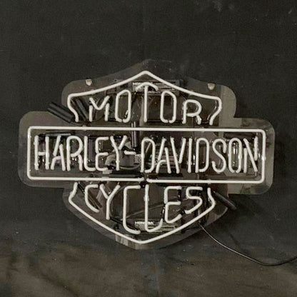 White Harley Davidson Motorcycle Neon Signs Light Neon Signs Land