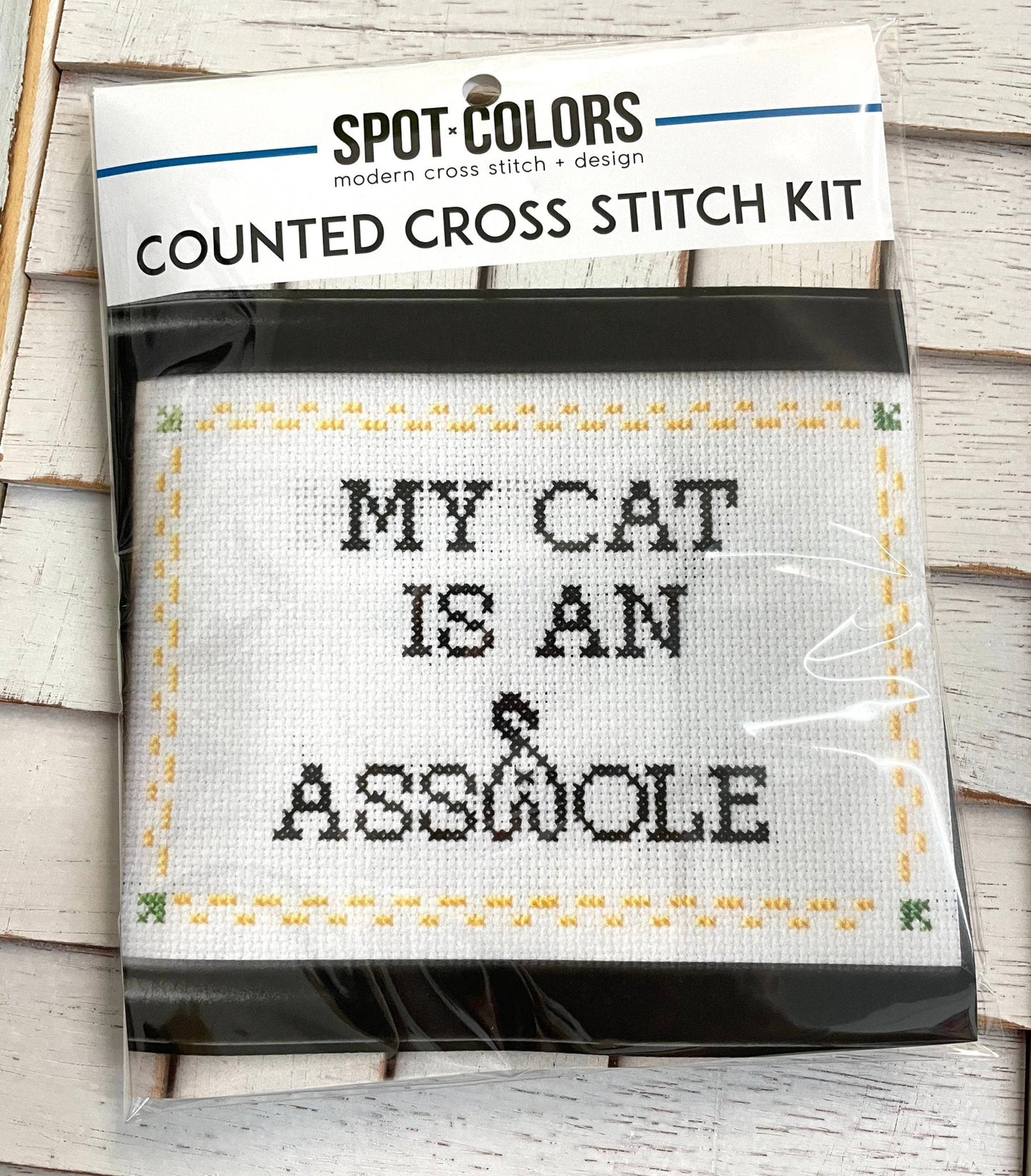 My Cat is an Asshole Cross Stitch Kit (6”)