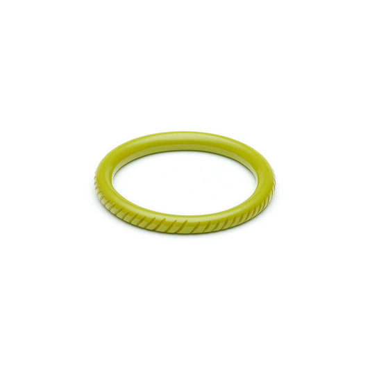 Narrow Chartreuse Fakelite Medium Bangle by Splendette