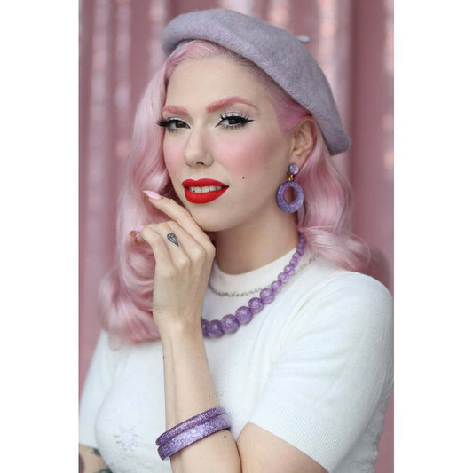 Narrow Lilac Glitter Medium Bangle by Splendette