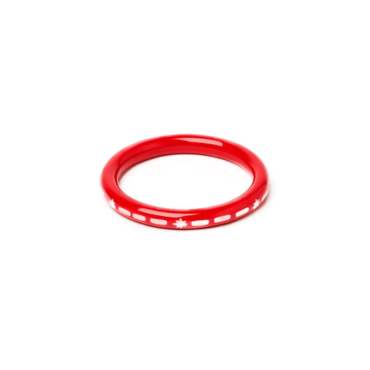 Narrow Necktie Red Bangle by Splendette - MEDIUM