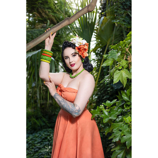 Narrow Palm Heavy Carve Bangle by Splendette - MEDIUM