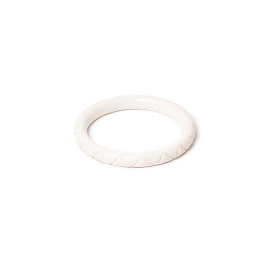 Narrow Salty Heavy Carve Medium Bangle by Splendette