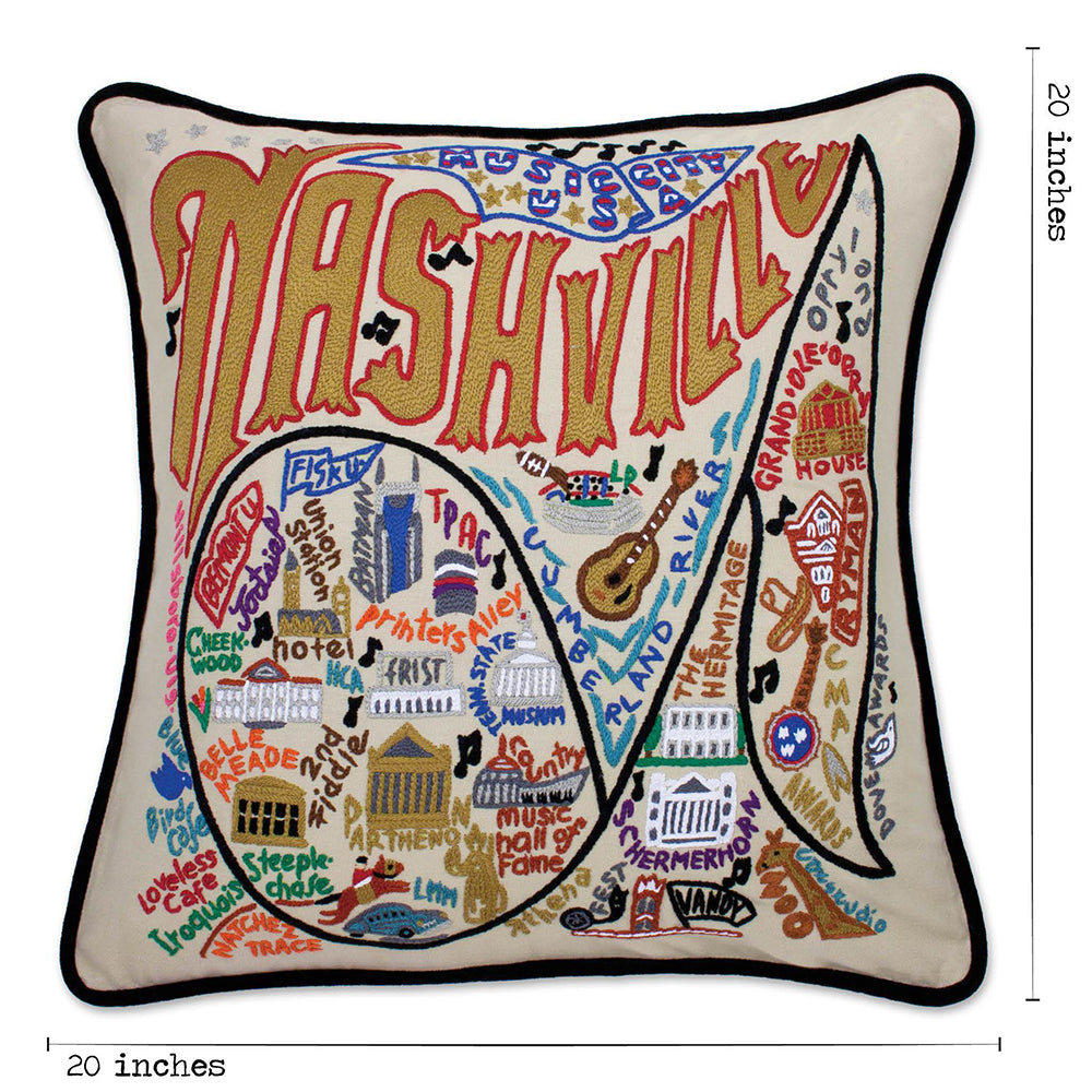 Nashville Hand-Embroidered Pillow Quirks!