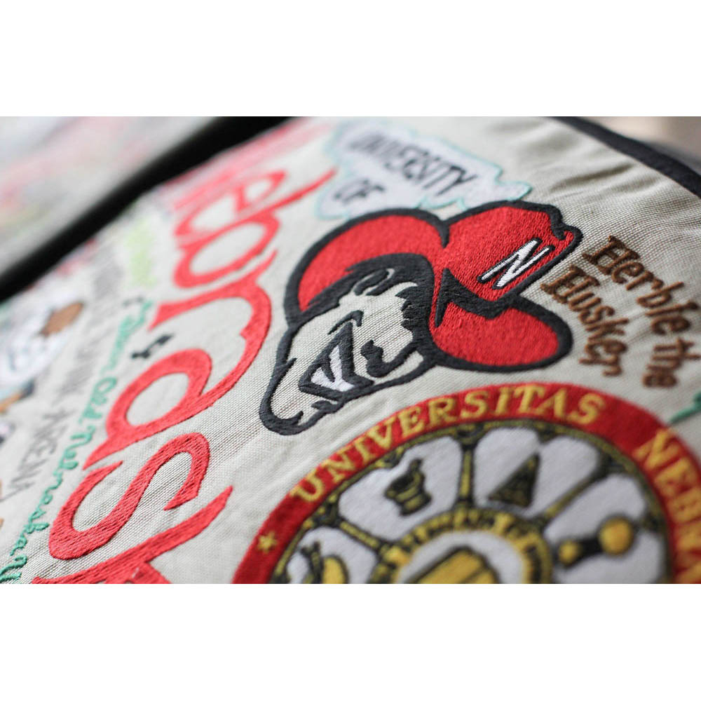 Nebraska, University of Collegiate Embroidered Pillow by CatStudio Quirks!