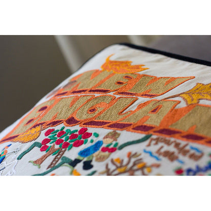 New England Hand-Embroidered Pillow Quirks!